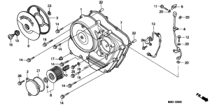 NX650 Крышка картера правая