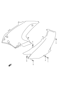 DL650 Side cowling installation parts