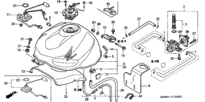 VTR1000F Топливный бак