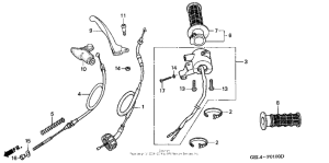 XR50R Handle lever + switch + cable