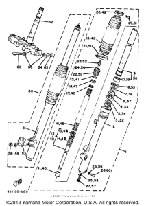 YZ125J Передняя вилка