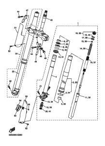 WR250X Вилка передней оси