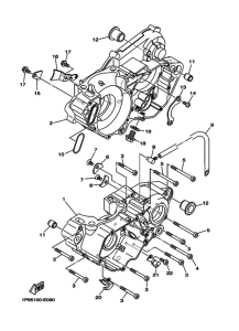 YZ250 YZ250W1 Картер двигателя