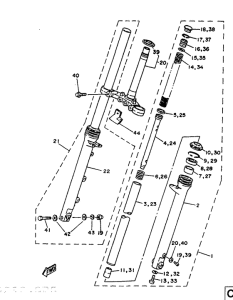 TZR125 Передняя вилка