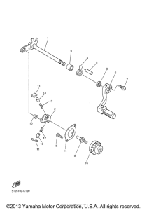 WR450F Вал переключения