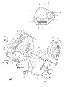 DR350 Crankcase cover ass`y  (v
