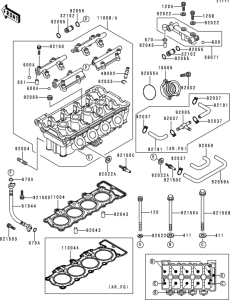 ZX400 Cylinder head(1 / 2)