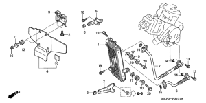 VTR1000SP Масляный радиатор