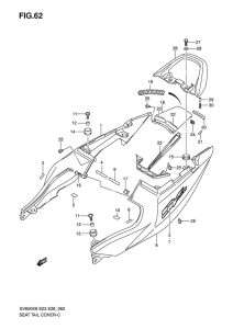 SV650 Обтекатель сидения
