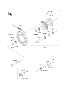 KLX300R Задняя ступица колеса