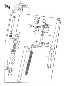 KZ1000 Вилка передней оси