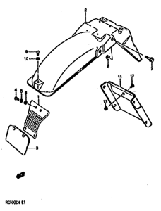 GS500 Заднее крыло