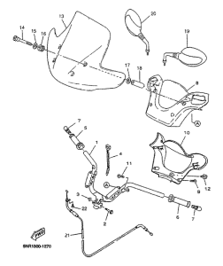 YP125D Steering handle. cable