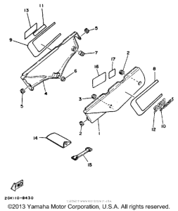 XT350WC (CA ED.) Боковые обтекатели