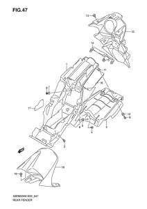 GSR600 Заднее крыло