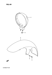 VS750 Headlamp housing - front fender