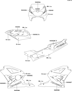 ZX400 Decals(green / white)(zx400-l4)