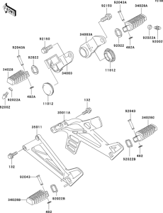 KLE500 Подножки