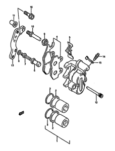 DR350 Передний суппорт