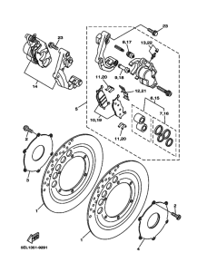 XVS1100 Передний суппорт