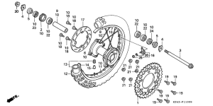 CR125R Rear wheel complete assy