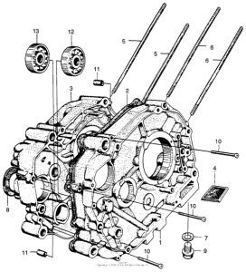 CT90 Crankcase + cylinder stud