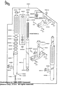 KX125 Вилка передней оси