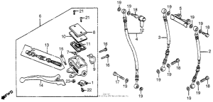 VF750C Front brake master cyl. + control levers