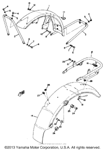 TX750 Front fender - rear fender