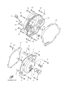 XT125R Крышка картера двигателя