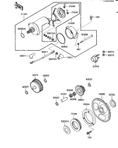 KL600 Starter motor / starter clutch