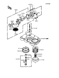 ZX400 Масляный насос и фильтр