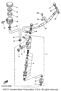 YZ250W Задний торм цилиндр