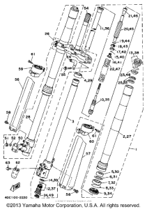 WR250Z Передняя вилка