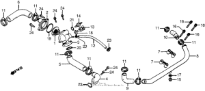 CX500 Thermostat + water pipe