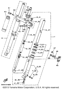 TW200WC Передняя вилка