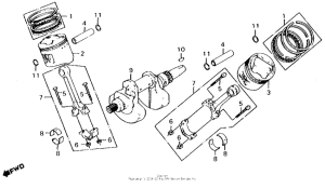 CX500 Коленчатый вал и поршни