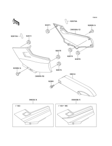 EX250 Боковые обтекатели