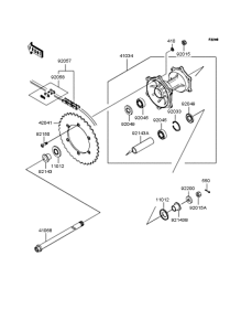 KLX250 Заднее колесо и цепь
