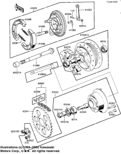 KE100 Rear hub / brake / chain