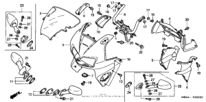 VFR800 Верхний обтекатель