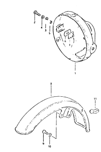 GSX400 Headlamp housing - front fender