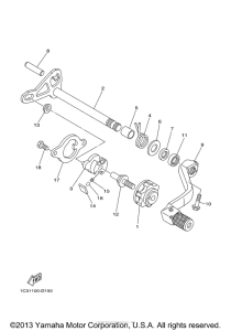 YZ125D2 Вал переключения