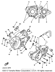 YZ490N Картер двигателя