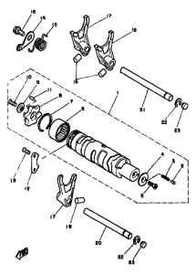 RD350LC Shift cam. fork