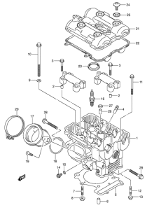 SV1000 Задняя головка цилиндров