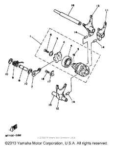 TZ250J Shift cam - fork