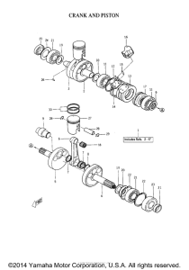 YDS3C Crank and piston