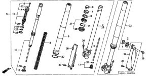 CR250R Вилка передней оси