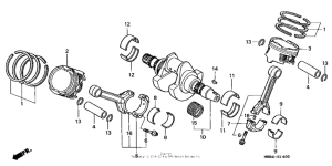 VTR1000F Коленчатый вал и поршни